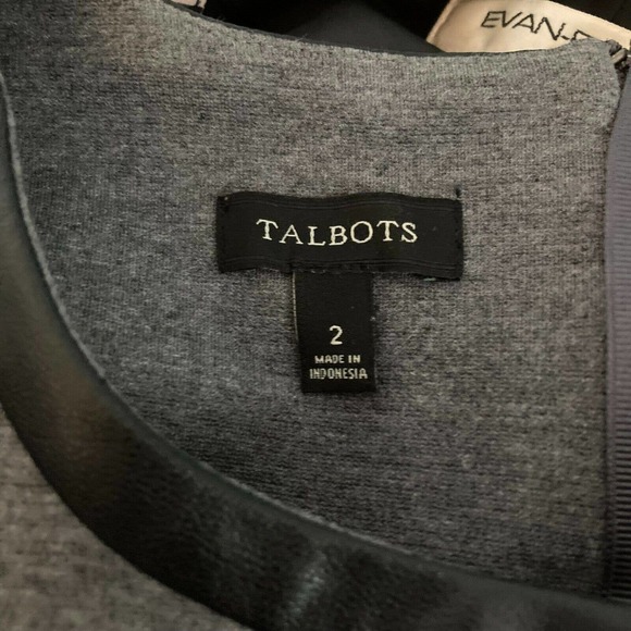 Talbots Dress Womens Sz 2 Gray Ponte Knit‎ Stretch Keyhole Sheath Long Sleeve - Picture 5 of 10